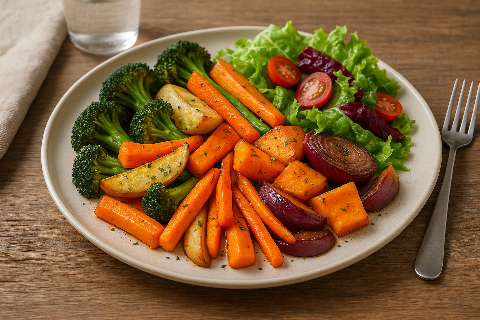 Plant-based meals and fresh ingredients prepared in a teaching kitchen