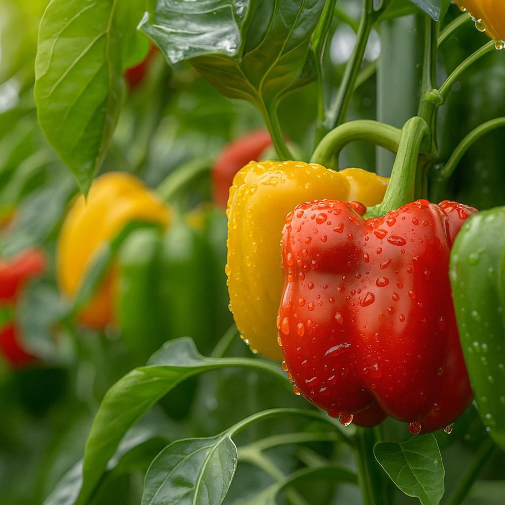 Lush vertical farming racks with fresh produce